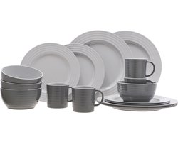 Travellife Rota Camping Serviesset grey 16-delig - Stevig en krasbestendig melamine - Vaatwasmachinebestendig