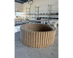 Travertin Wasbak - Rond - 42x42x15cm - Koffie Melk