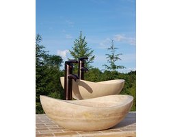 Travertin Wastafel - Ellips - 35x55x15cm - Ivory