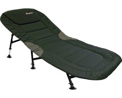 Traxis Flat-Bed Kampeerbed - Opvouwbaar - Ligbed - Veldbed - Visbed - Verstelbaar - Karper Stretcher - Bedchair - Groen