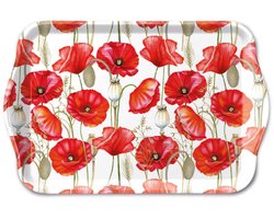 Tray melamine 13x21 cm Poppy all over white