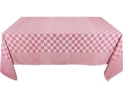 Treb Horecalinnen Tafelkleed Rood en Wit Geblokt 140x140cm - Treb WS