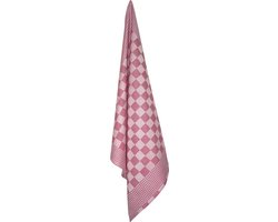 Treb Horecalinnen Theedoeken 6 Stuks Rood en Wit Geblokt 65x65cm - Treb WS