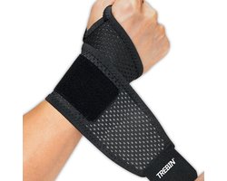 Trebin Polsbrace Universeel - Ademende Mesh - Links en Rechts - Verstelbare Pasvorm - One Size - Zwart