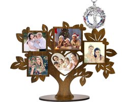 Tree of Life Wooden Photo Frame for Multiple Photos for Table Multiple Frames Gift Ideas for Anniversary, Boyfriend, Mother, Valentine's Day, Gifts, Girlfriend, Idea, Frame Heart Table