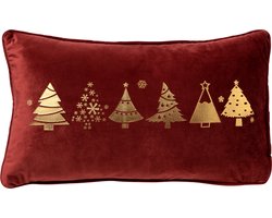 TREES - sierkussen 30x50 cm - kerst - Biking Red - rood