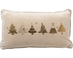 TREES - sierkussen 30x50 cm - kerst - Whisper White - wit