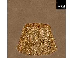 Treeskirt led goud 35L battery operated en timer - h30xd50cm