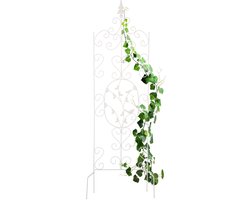 trellis metaal - 122 x 34,5 cm - klimplanten - wit