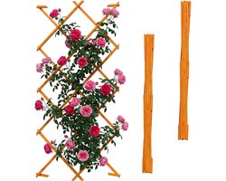 Trellis - set van 3 - 180x120 cm - uitschuifbaar - hout - oranje