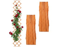 Trellis - set van 3 - 270x45 cm - uitschuifbaar - hout - oranje