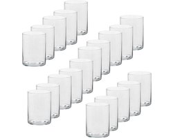 Trend Candles Theelichthouder - 20x - transparant - glas - hoog model - 5,5 x 6,5 cm - Glazen kaarsenhouders - Woondecoraties