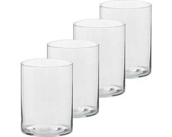 Trend Candles Theelichthouder - 4x - transparant - glas - hoog model - 5,5 x 6,5 cm - Glazen kaarsenhouders - Woondecoraties