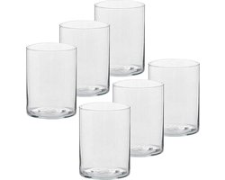Trend Candles Theelichthouder - 6x - transparant - glas - hoog model - 5,5 x 6,5 cm - Glazen kaarsenhouders - Woondecoraties