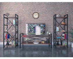 TREND HOME - Oscar TV Set - Boekenkest -NUTS / Hout- 3 delig - Modern Design -