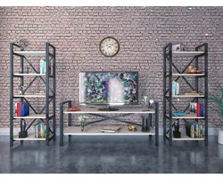 TREND HOME - Oscar TV Set - Boekenkest - wit / Hout- 3 delig - Modern Design -