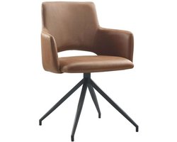 Trend Living Alix Eetkamerstoel - Bruin - Stof - Stoel - Normale eetkamerstoel - Draaibaar - Met Armleuning