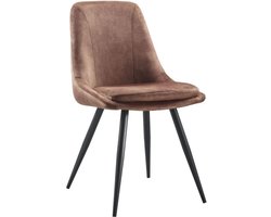 Trend Living Vive Eetkamerstoel - Bruin - Velvet - Stoel - Normale eetkamerstoel