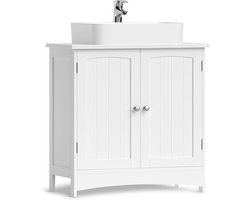 Trend24 Badkamerkast - Wastafel onderkast - Badkamer kast - Badkamermeubel - MDF - 30 x 60 x 60 cm - Mat wit
