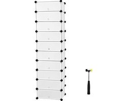 Trend24 Opbergkast - Schoenenkast - Schoenenrek - Schoenenkast wit - Schoenen opbergsysteem - 36 x 48 x 173 cm - Wit