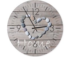 Trend24 - Wandklok - Home - Muurklok - Quotes - 40x40x2 cm - Grijs