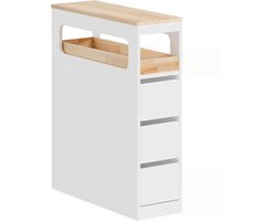 Trendique - Badkamerkast - Badkamermeubel - Organizer - Badkamerrek - Keukenrek - WC kastje - Toiletkastje - Toiletmeubel - Wit