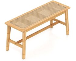 Trendique - Bank - Bankje - Halbank - Schoenen bankje - Gangbankje - Schoenenbankje hal - Rotan bank - Binnen&buiten - 100x35x45 cm