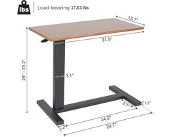 Trendique - Bedtafel - Laptoptafel - Bedtafeltje met wielen - Bedtafeltje verijdbaar - Bedtafel op wielen - Bed tafeltje - Bedtafeltje