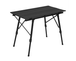 Trendique - Bijzettafel - Tuintafel - Campingtafel - Tuin - Campingtafel Inklapbaar - In Hoogte Verstelbaar - Picknick Tafel - Zwart