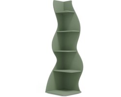 Trendique - Boekenrek - Boekenkasten - Hoekplank - Plantenrek - Organizer - Voor Binnen - 5 Planken - 48x48x178 cm - Groen