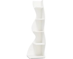 Trendique - Boekenrek - Boekenkasten - Hoekplank - Plantenrek - Organizer - Voor Binnen - 5 Planken - 48x48x178 cm - Wit
