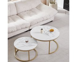 Trendique - Coffee Tables Storage Simple Modern Home Living Room Round Table Basse Combination Furniture 2 In 1 Table