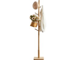 Trendique - Kapstok staand - Kapstok haken - Vrijstaand - Staande kapstok - Boomvorm - 8 haken - Massief hout - 30x30x175 cm - Bruin