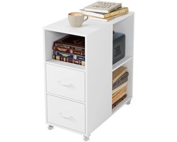 Trendique - Kast - Ladekast - Opbergkast - Bureau organizer - Ladenkastje - Ladeblok - Archiefkast - Bureau - Wieltjes - 30x60x65cm - Wit
