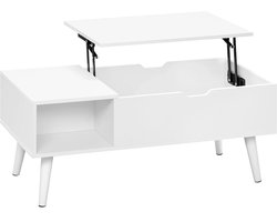 Trendique - Salontafel - Salontafels - Met opbergruimte - Verstelbaar - Met hefplank - Houten woonkamertafel - 100 x 50 x 43 cm
