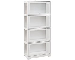 Trendique - Wandkast - Vitrinekast - Vitrinekast met glas - Opbergkast - Opbergkasten met deuren - 59x30x139cm - Stevige constructie