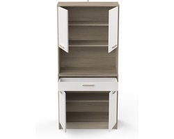 Trendmeubel - Keukenbuffet Napoli 84cm breed in eiken/wit melamine