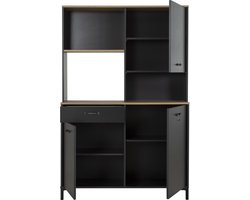 Trendmeubel - Opbergkast - keukenbuffet 120cm 1 lade 2 deuren MANCHESTER zwart