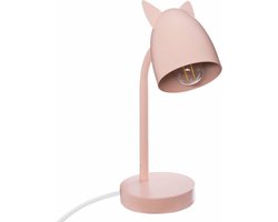 Trendoz Kinderkamer bureaulamp - met oortjes - roze - metaal - 18 x 12,5 x 31 cm - tafellamp