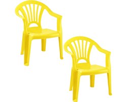 Trendoz Stoeltjes voor kinderen - 2x - geel - 50 cm - voor binnen en buiten - kunststof
