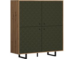 trendteam Highboard Commode Dressoir Kast Dark Green Sentra 124x136x40 cm