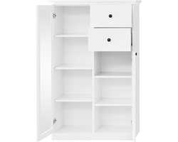 trendteam Highboard Vitrine Woonkamerkast Commode Wit Decor 81 x 129 cm