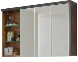 Trendteam Smart Living Badkamer Spiegelkast. 123 x 71 x 18 cm Corpus beton stone decor, front eiken Riviera honing