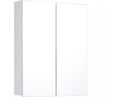 Trendteam Smart Living Badkamer spiegelkast Skin, 60 x 67 x 18 cm front spiegelglas, corpus wit melamine met veel opbergruimte, 60 x 67 x 18 cm (B x H x D)