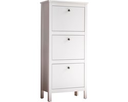 trendteam smart living Garderobe, schoenenkast, schoenencommode, schoenenrek, schoenenrek, Ole, 55 x 126 x 29 cm, wit, met veel opbergruimte