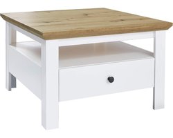 Trendteam smart living - Salontafel woonkamertafel - woonkamer - universeel - afmetingen (b x h x d) 70 x 46 x 70 cm - kleur wit met Artisan eiken - 110014907