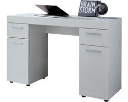 Trendteam smart living tienerkamer kinderkamer bureau tafel werktafel, 120 x 76 x 41 cm in wit met veel opbergruimte en opbergruimte