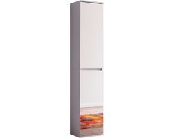 trendteam Spiegelkast Garderobekast Halmeubel Mirror Wit 37 x 191 cm