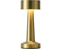 Trendup – Tafel Lamp met Dimming – Touch Sensitive LED Tafel Lamp – Luxe Bureau Lamp USB Oplaadbaar met Warm Witte Kleur – 21 cm - Spatwaterdicht - Goud