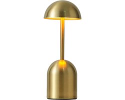 Trendup Tafellamp met Luxe Ontwerp LED Verlichting – Watervast Ontwerp USB Oplaadbaar met Touch Bediening – Dimbare Bureaulamp met Warm Wit Licht – 10 cm - Goud